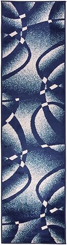 Comfy Collection - Alfombra moderna y contemporánea a rayas, diseño abstracto, 2 opciones de color (azul marino, 1 pies 10 pulgadas x 6 pies 11