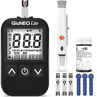 K-Life Gluneo lite Fully Automatic Blood Glucose Sugar Testing Machine with 100 Strips (black)