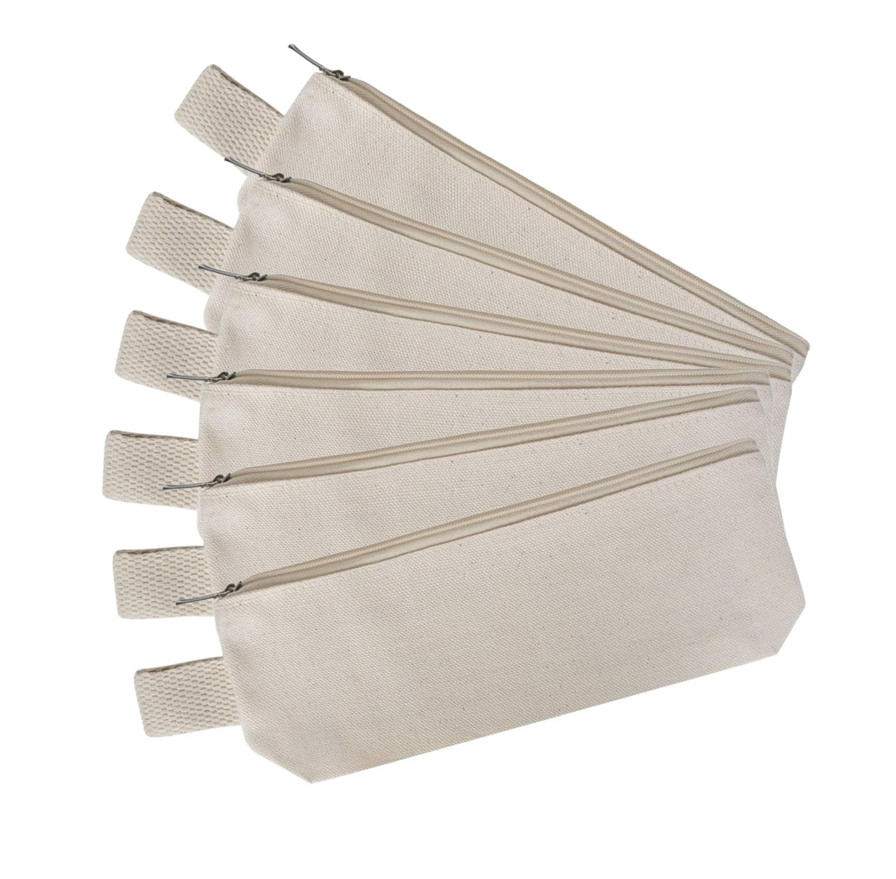 Pen Pencil Pouch Case with Zipper (Off White) (Pack of 6) for School, Office, College & Travelling| Multipurpose Stationery Organizer, Cosmetic Makeup Brushes Bag for School Girls, Kids, Boys, Women-image-35
