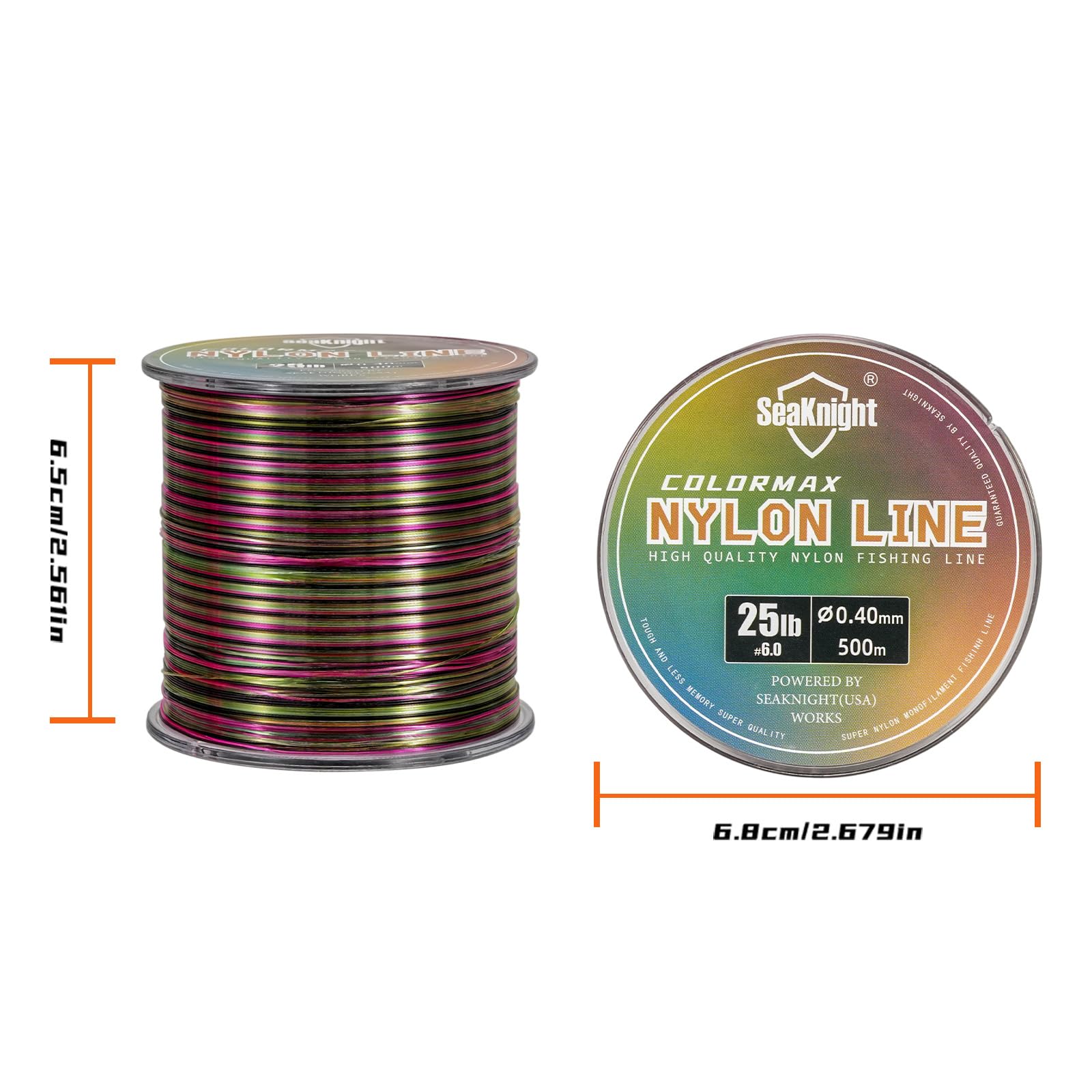 SeaKnight COLORMAX - Línea de Pesca de Nailon de 500m, monofilamento Suave, súper Fuerte, Pesca de Carpa, Pesca en el mar, 2-35LB