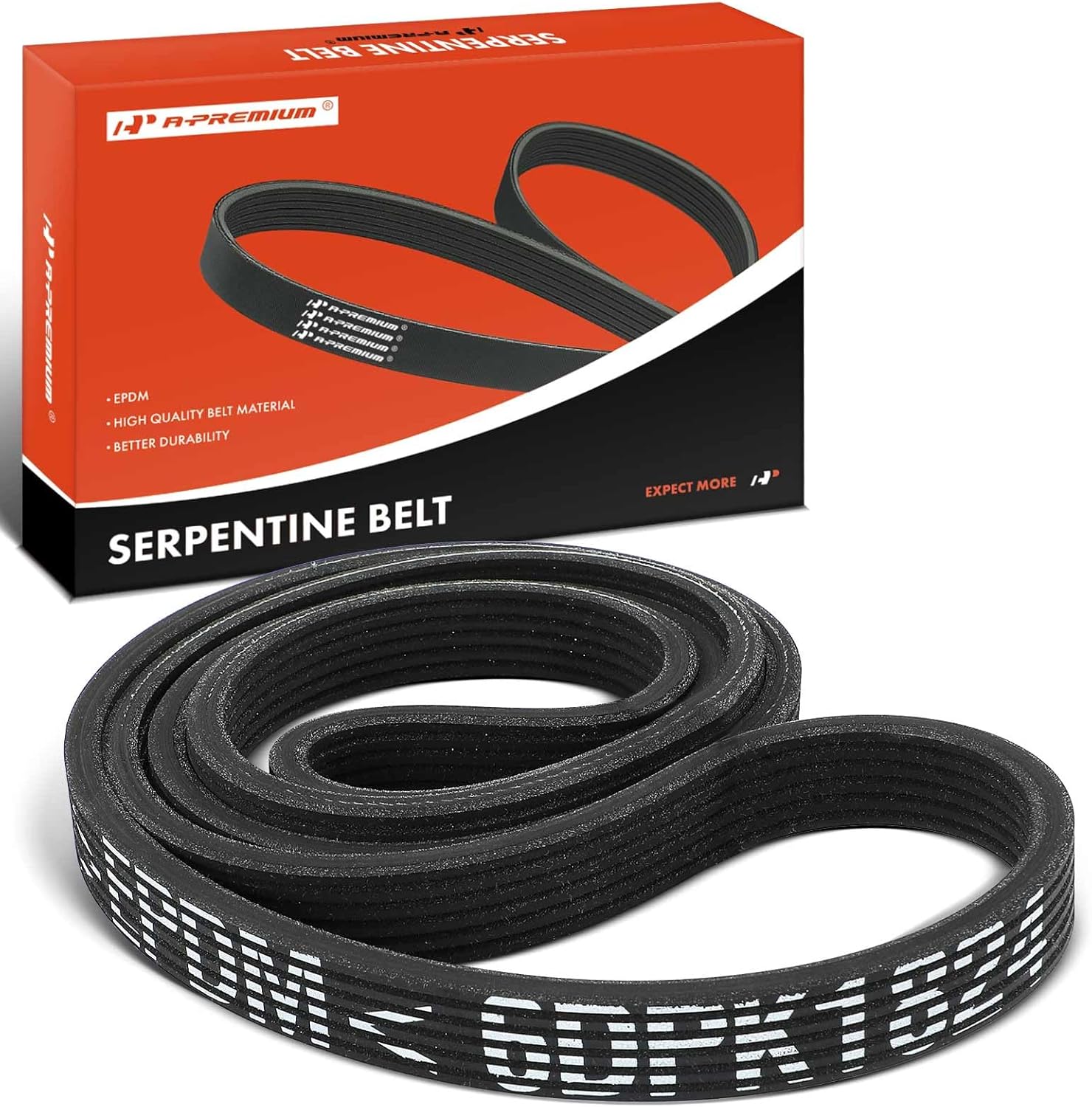 A-Premium Serpentine Belt 71.8 In Dual-Sided For Volvo XC90 2003-2006, S60 2002 2004-2008, XC70 2003, S80 1999-2000 2004-2006, C70 1999-2000 & BMW 740i 2011-2012, 740Li, X6 & Porsche 911, Gas Only