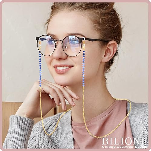 Miniatura 4 de BILIONE Cadena de lentes para mujeres y niñas, bonito soporte para lentes de sol con cuentas alrededor del cuello, correa para anteojos