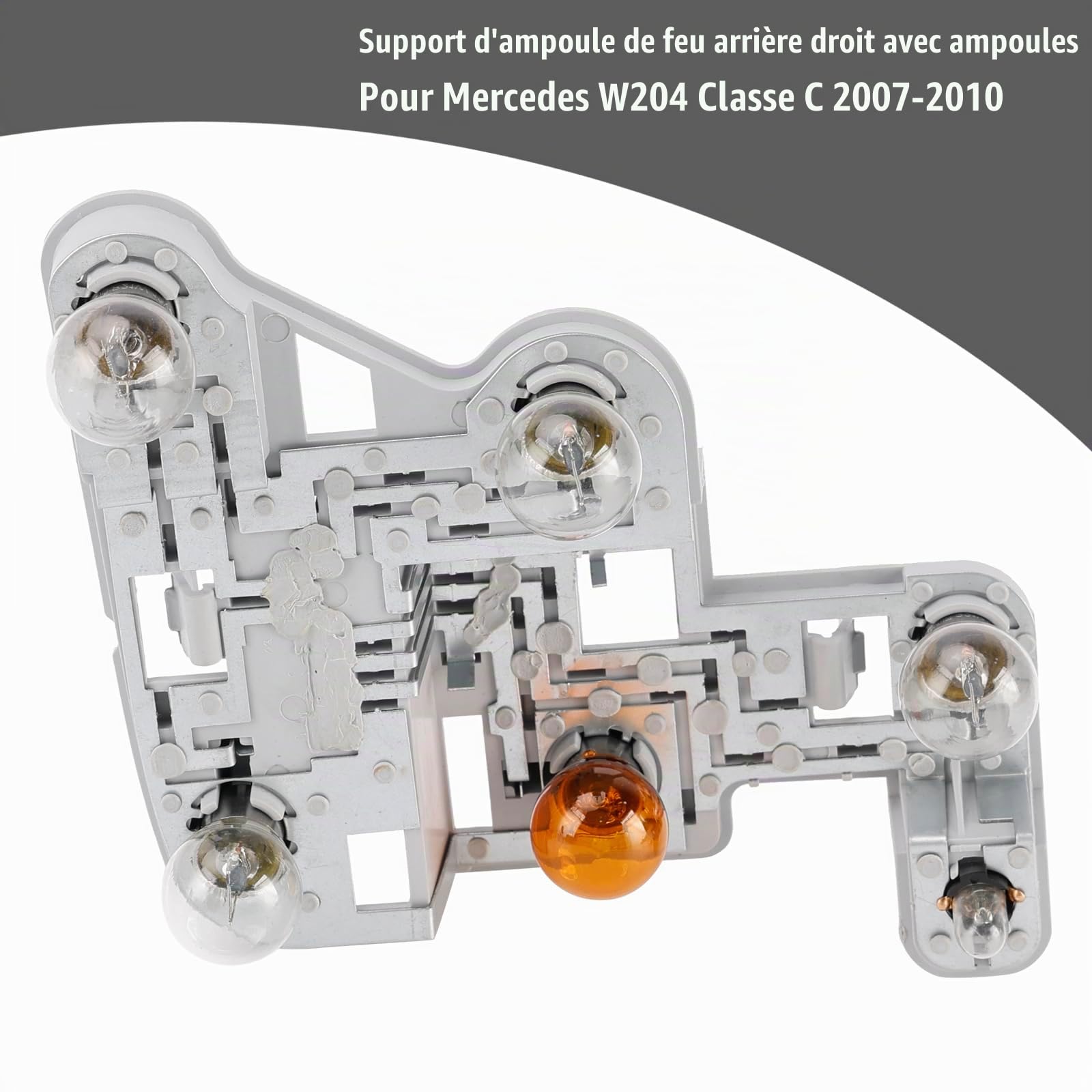 Support d'ampoule arrière droit avec ampoules pour Mercedes Classe C W204 Berline 2007–2010, remplacement des feux arrière halogènes, A2048201600 2048201600