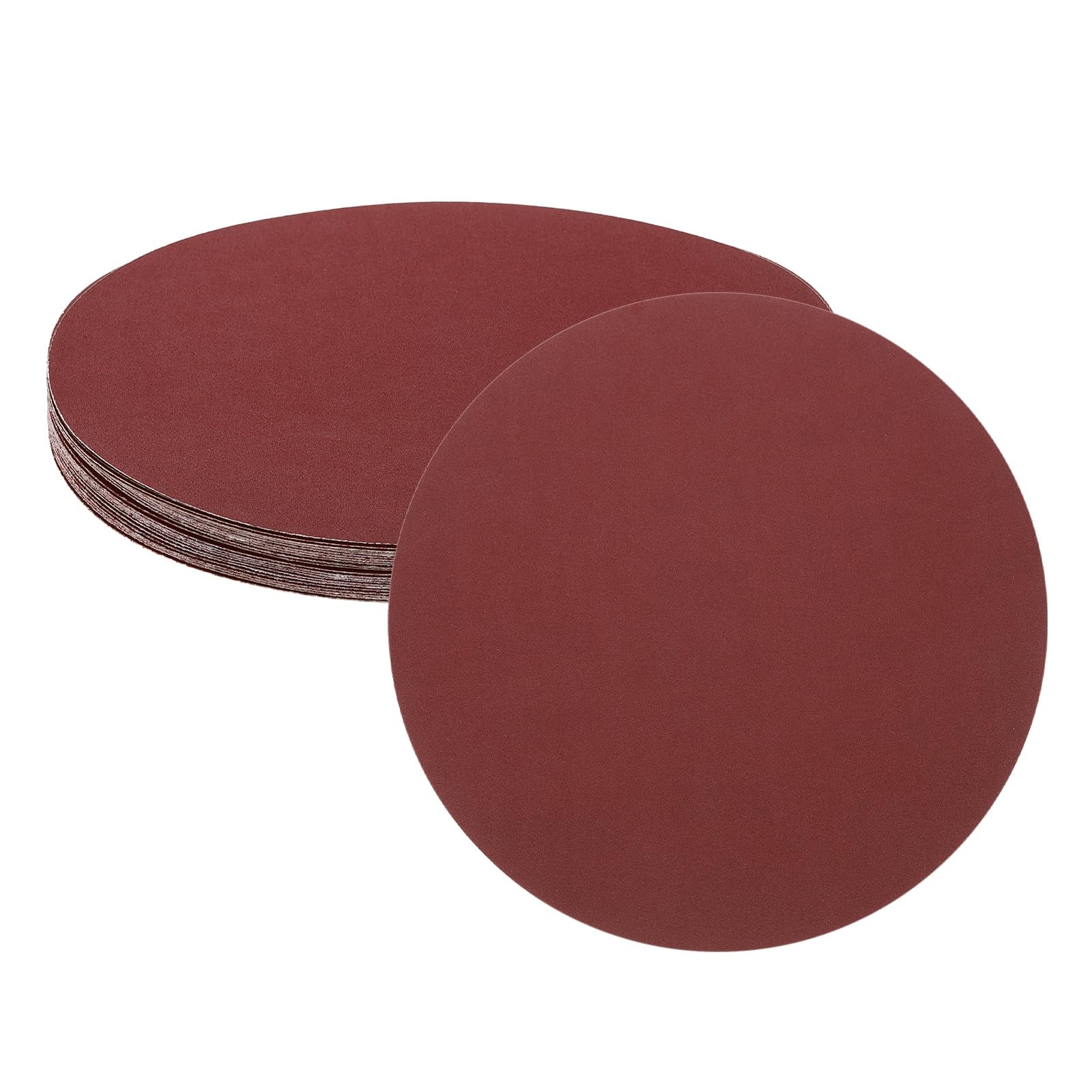 sourcing map 25pcs 200mm PSA Sanding Discs, 240 Grits Aluminum Oxide Self Adhesive Stick Back Sandpapers, No-Hole Round Wet/Dry Sander Papers, Sand Auto Car Paint, Wood, Metal