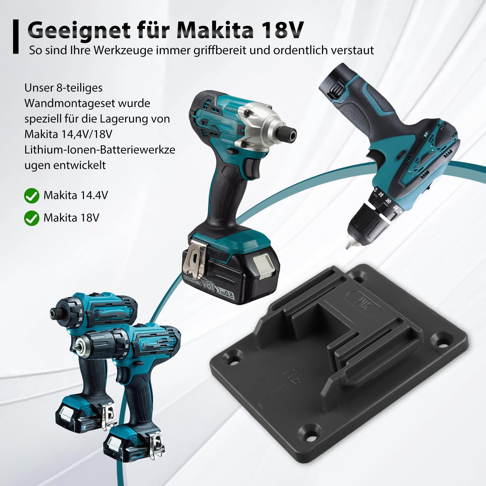 Support Batterie Makita Support De Rangement Mural Pour Outils Électriques, Support De Perceuse Rangement Garage Atelier