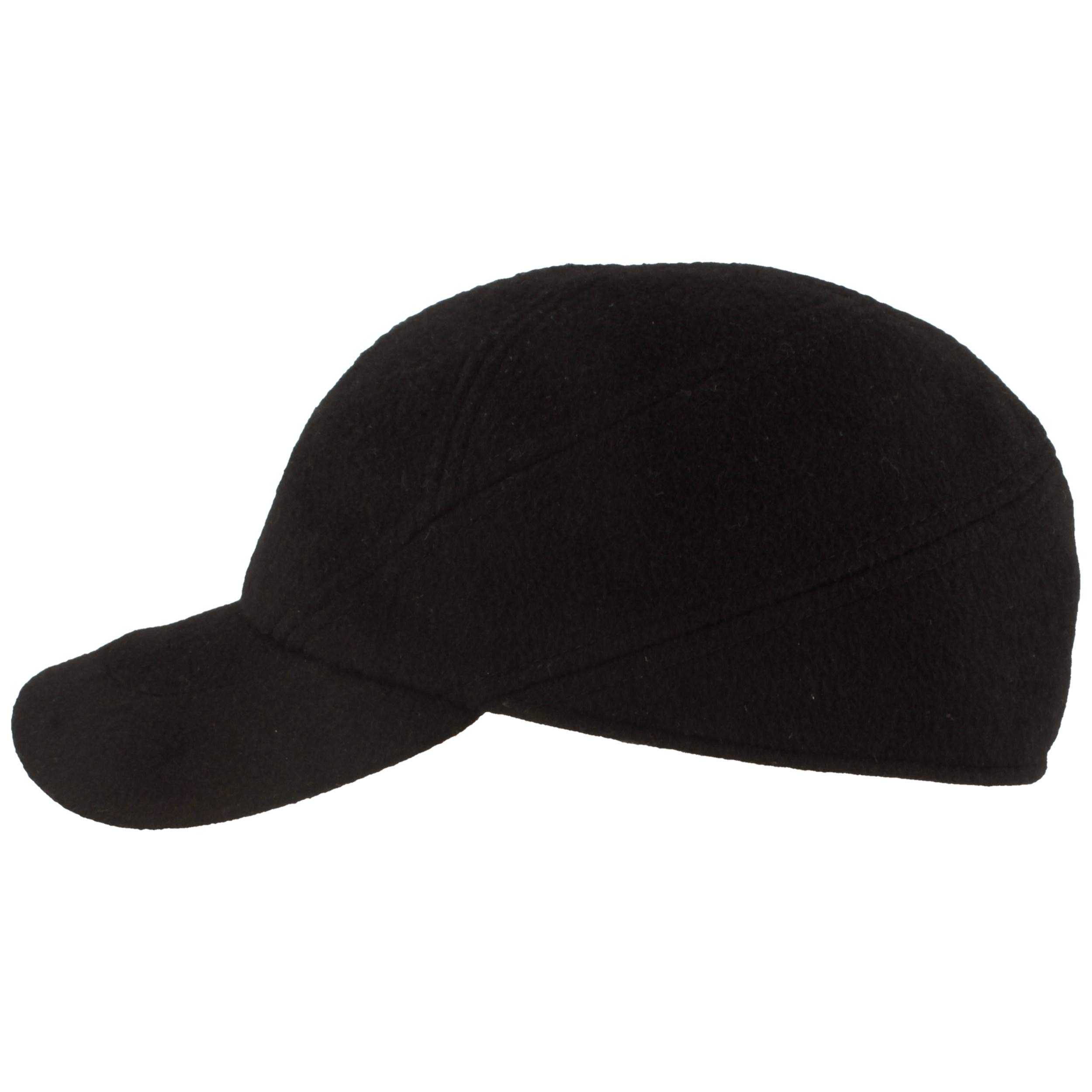 Gorra de béisbol ancha para invierno, gorra de béisbol con membrana de teflón y protección para los oídos plegable, de lana con forro acolchado. Negro 60