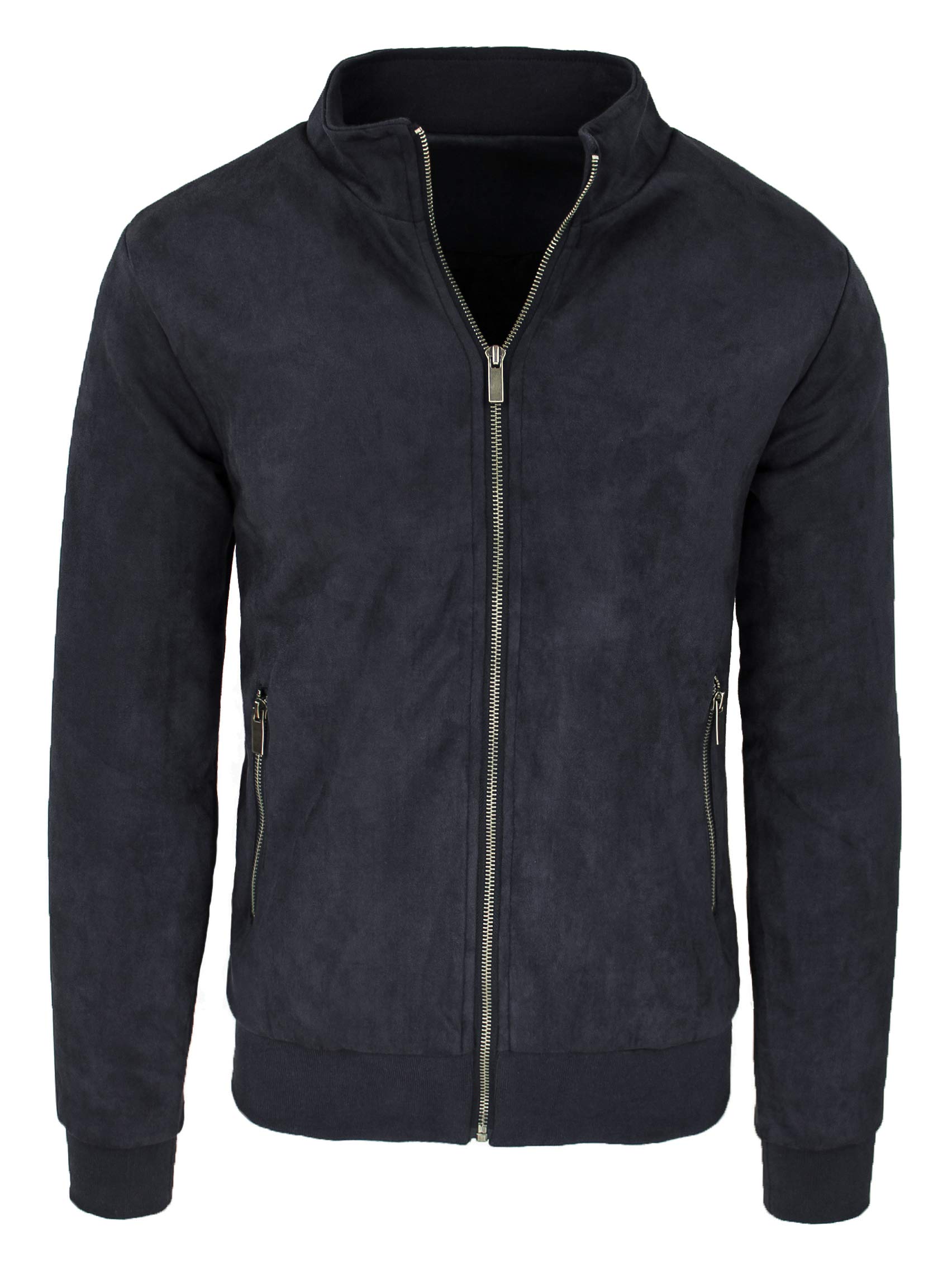 Evoga Giacca Giubbotto Uomo Scamosciato Slim Fit Giubbino Bomber chiodo