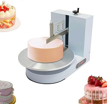 Automatic Cake Decorating Machine for 4-16 inch Cakes, 90-220V 200W Cake Cream Spreading Machine Low Noice, Birthday Cake Cream Smooth Coating Machine w/LCD Display, Spatula Adjustable (7.87 inches)