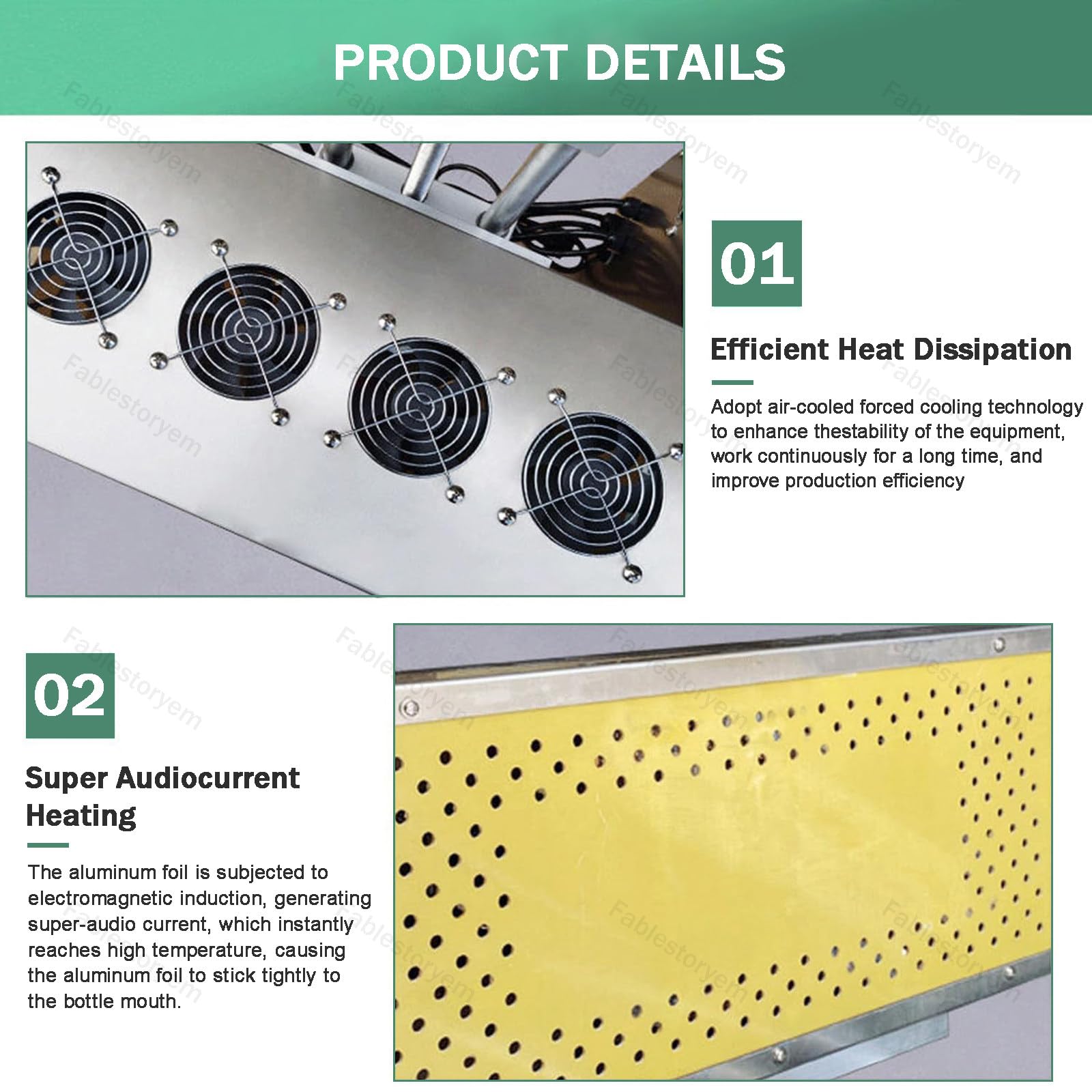 Máquina selladora por inducción, sellado continuo de tapas de papel de aluminio, sellado electromagnético automático para botellas de 20-300 mm de altura, 220 V