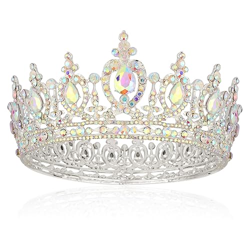 Miniatura 8 de COCIDE Corona de reina para mujer, tiara de cristal y corona para niña, accesorios para el cabello para boda, novia, fiesta de cumpleaños,