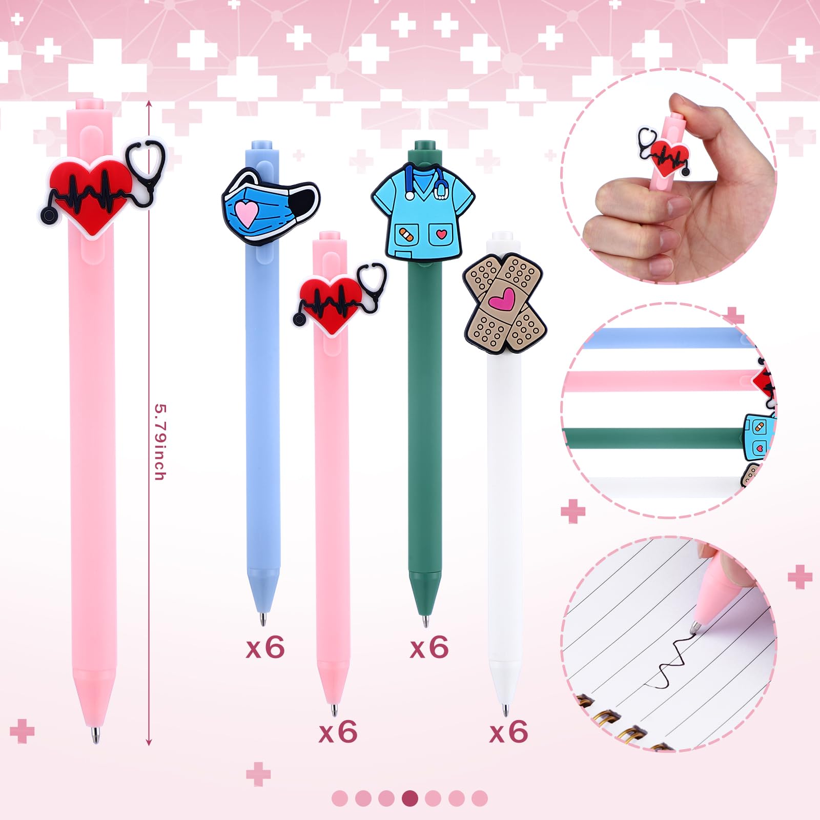 Eaasty 24 Set CNA Appreciation Gifts Colorful Graduation Gifts Including Spiral Notebook Funny Ballpoint Pens for CNA Week Nurse Day Graduation Doctor Party Gift Supplies, 3.5 x 5.5 in