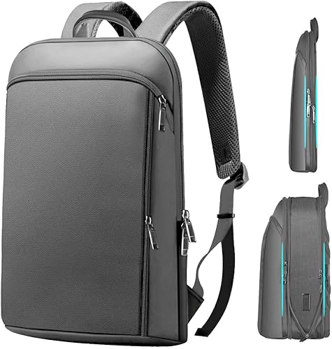 Miniatura 5 de ZINMARK Mochila delgada expandible para laptop de 15, 15.6 y 16 pulgadas, antirrobo, bolsa duradera para computadora, multiusos, de gran capacidad,