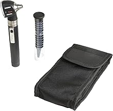 GIMA Otoscopio F.O. SIGMA, 2,5V, xenologeno in Bustina, Fornito con 14 Speculum Monouso, Leggero e Affidabile, in Plastica Rinforzata Resistente, con Bustina, Nero