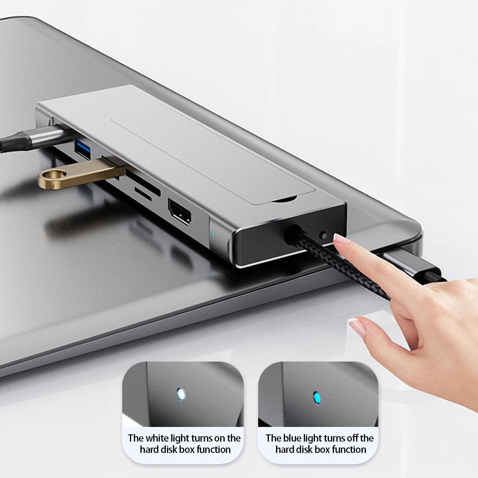 9-portowe adaptery USB C z gniazdem ładowarki 100WPD wyjście wideo 4K szybki transfer danych czytnik do komputerów wieloportowa stacja dokująca do laptopa