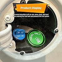 Vista 5 de WeiSen Tapa de combustible diésel de aluminio compatible con Dodge Ram 1500 2500 3500 verde magnético 2019-2024