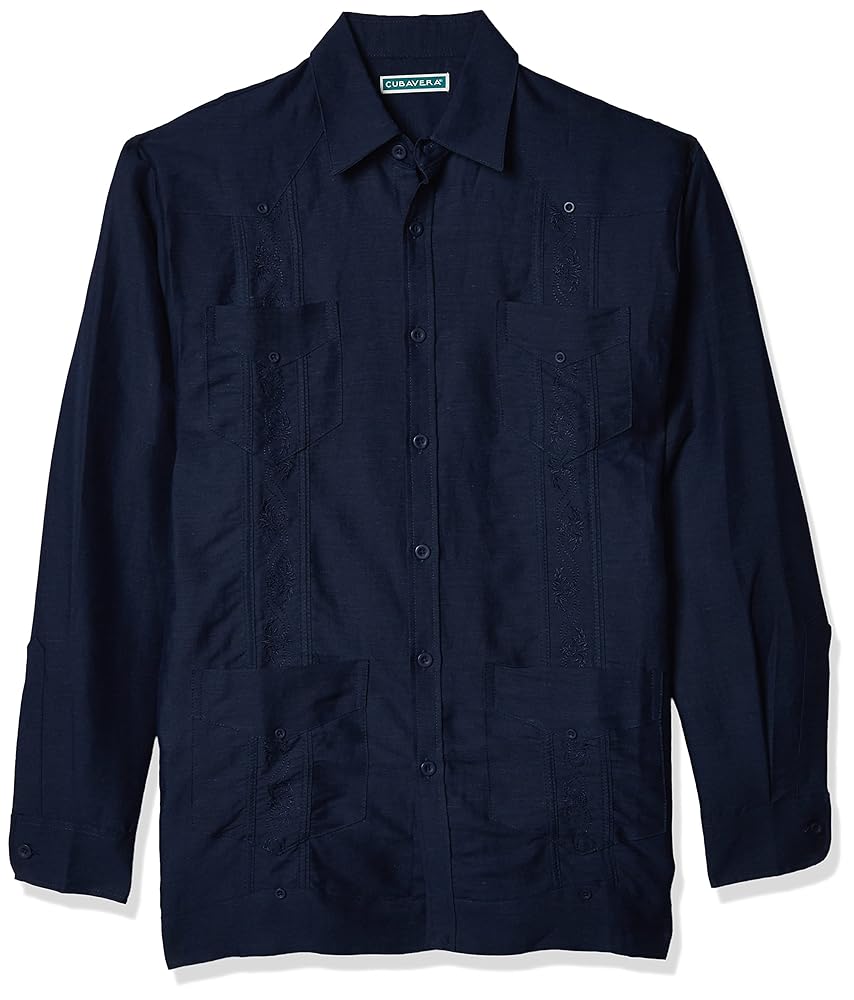 Amazon.com: Cubavera Men's Long Sleeve Embroidered Guayabera, Dress Blues,  Small : Clothing, Shoes \u0026 Jewelry
