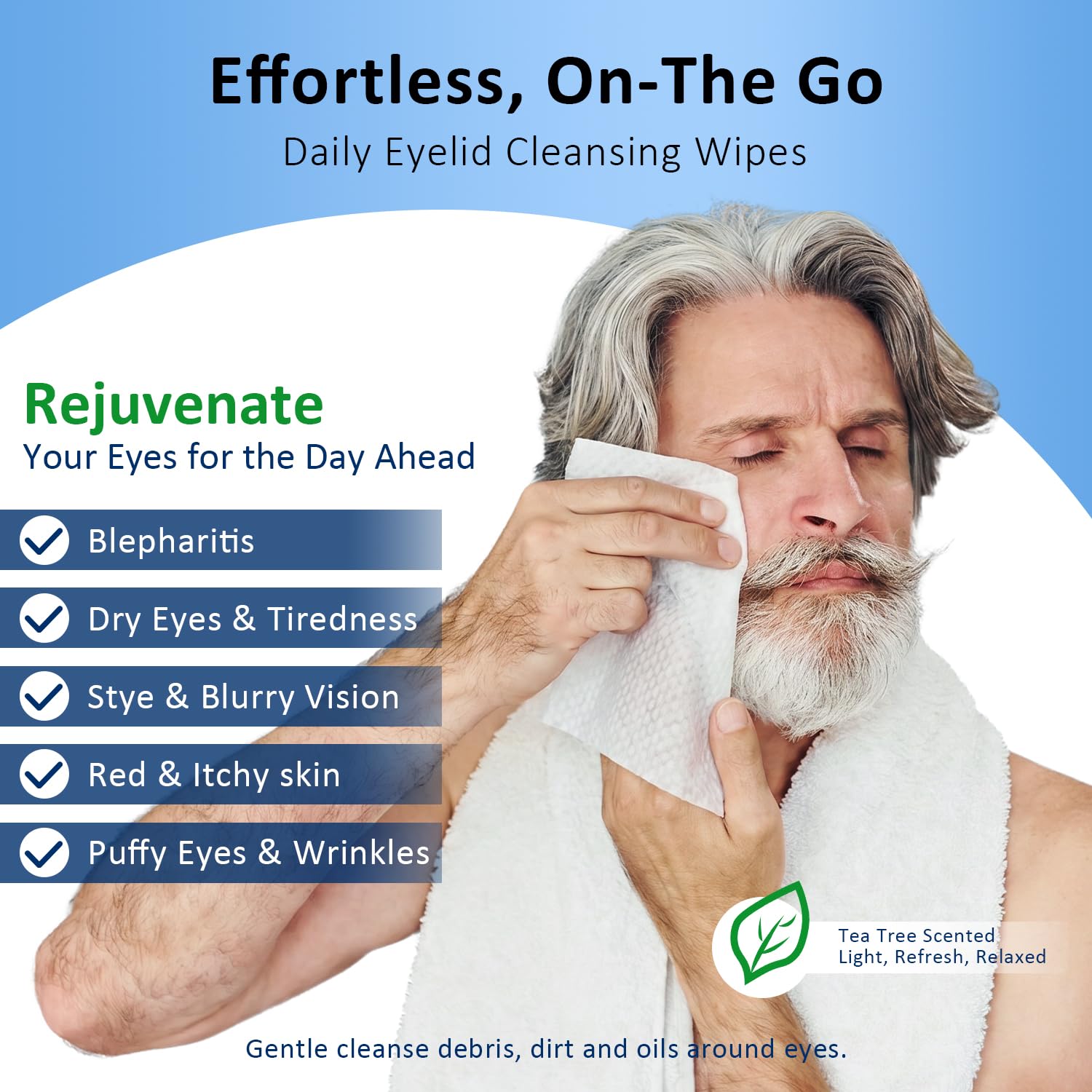 30PCS Tea Tree Oil Eyelid Wipes for Dry Eyes & Blepharitis, Soothe & Clean — Amazon image 2