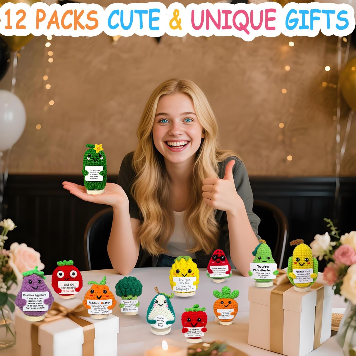 Crochet vegetables & Fruits Positive Crochet Animals Potato Cheer Up Gifts