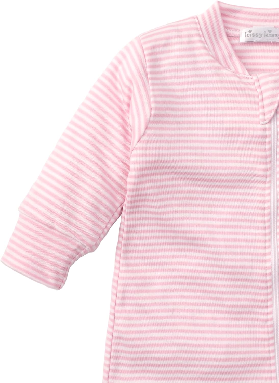 Kissy Kissy Baby Boys and Girls 100% Pima Cotton Simple Stripes 2-Way Zip Front Footie Pajamas