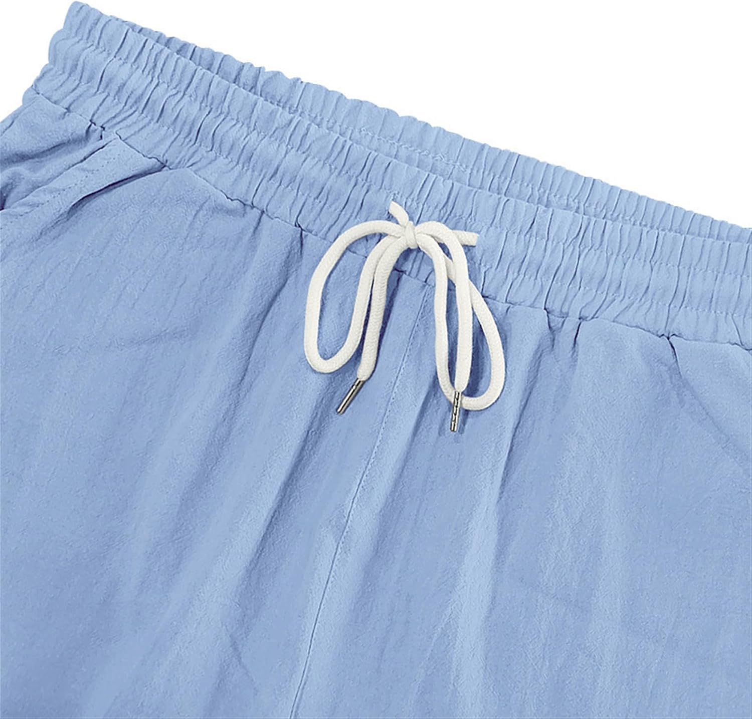 Maiyifu-GJ Men's Cotton Linen Shorts Casual Lightweight Drawstring Shorts Elastic Waist Flat Front Shorts for Men