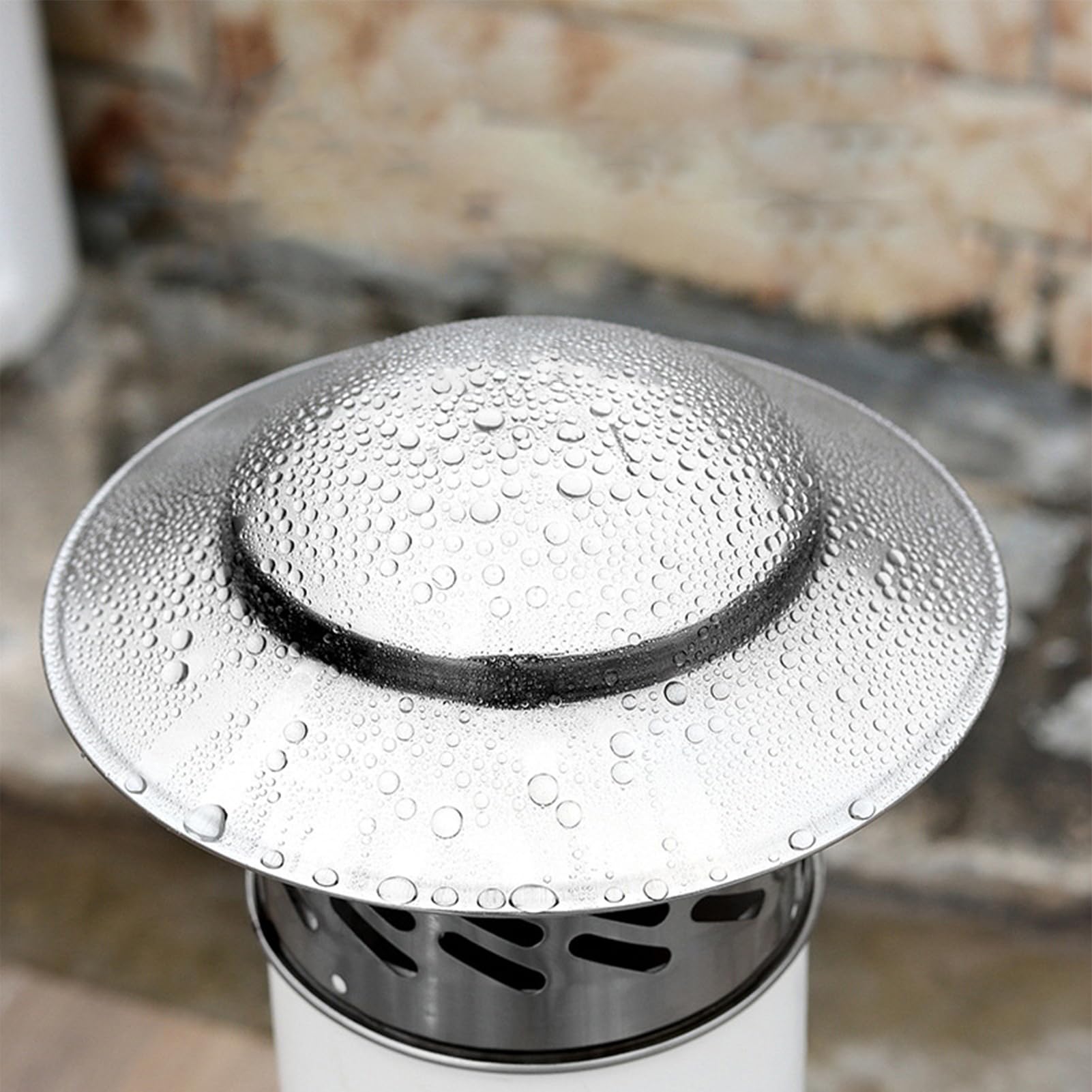 Tapa de Chimenea, Ø 160 mm Sombrero de Conducto de Humo de Acero Inoxidable