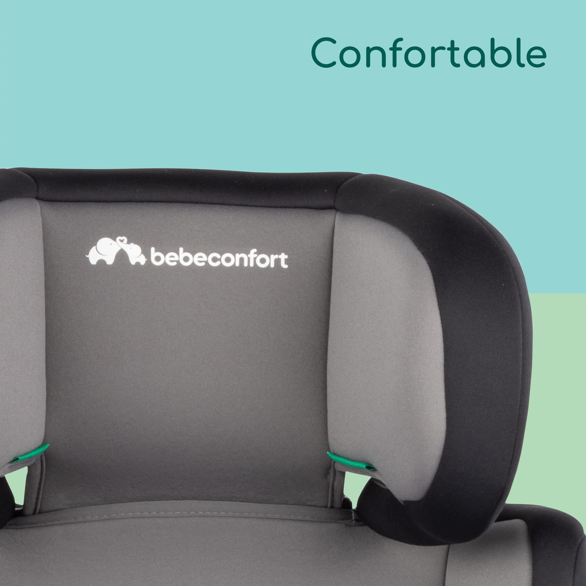 Bebeconfort RoadFix i-Size, Siège Auto Rehausseur à Dossier, 3,5-12 ans (100-150cm), Siège Auto ISOFIX, Pliable, Léger (4,4 kg), 14 Positions d'Appui-tête, Siège Rembourré, Grey Mist