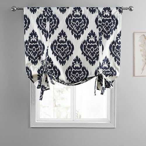 Miniatura 3 de HPD Half Price Drapes Ikat - Cortinas enrollables para oscurecer la habitación, 46 x 63 pulgadas, cortina enrollable de algodón para ventana de sala