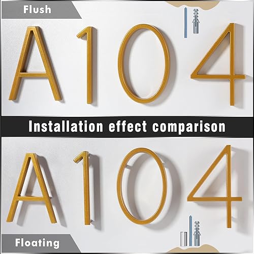 Miniatura 35 de VONDERSO - Letrero de dirección flotante de 5 pulgadas para exteriores de metal negro moderno para patio, calle y buzón, números de dirección Negro 1