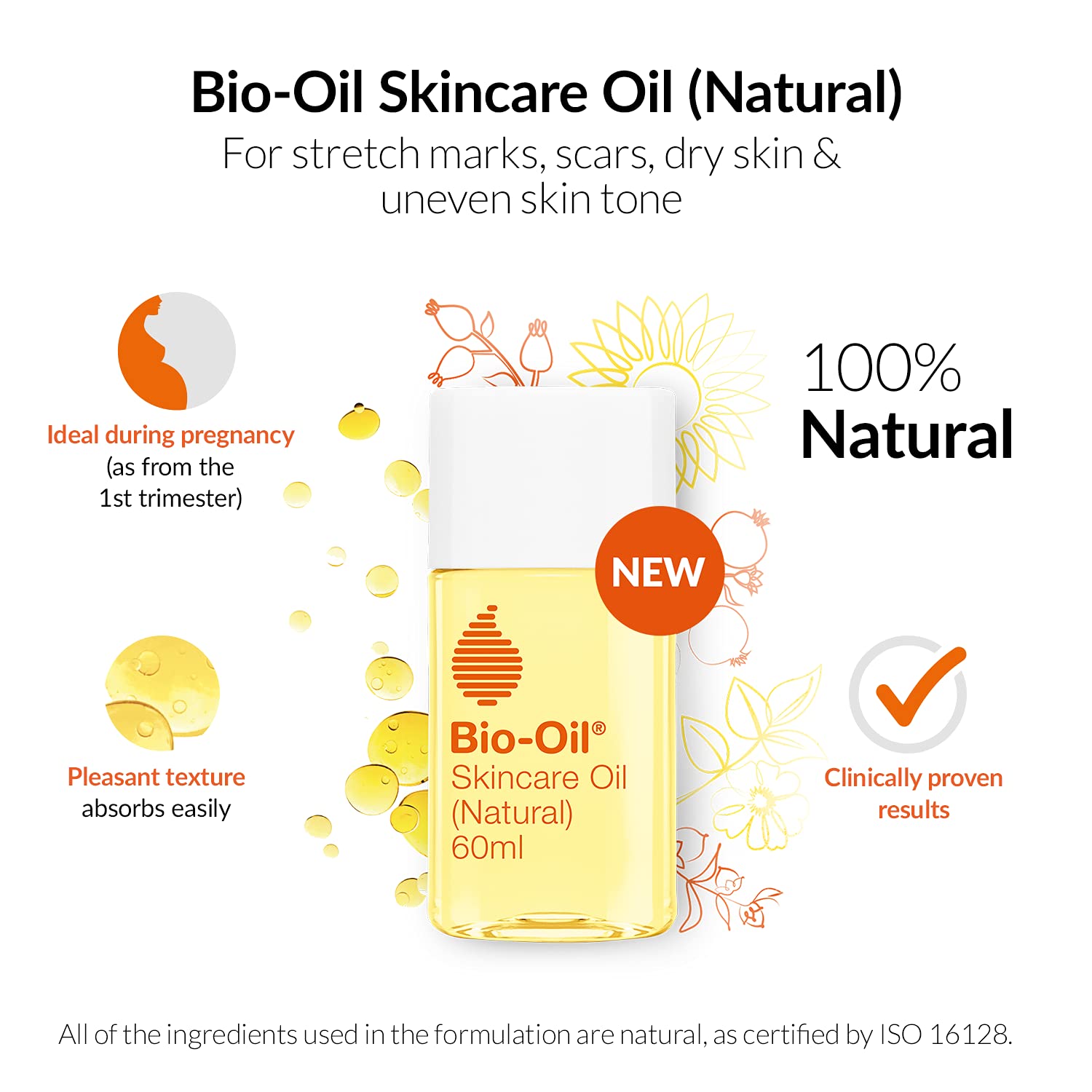 NEW BioOil Natural Skincare Oil 100 Natural Formulation Improve