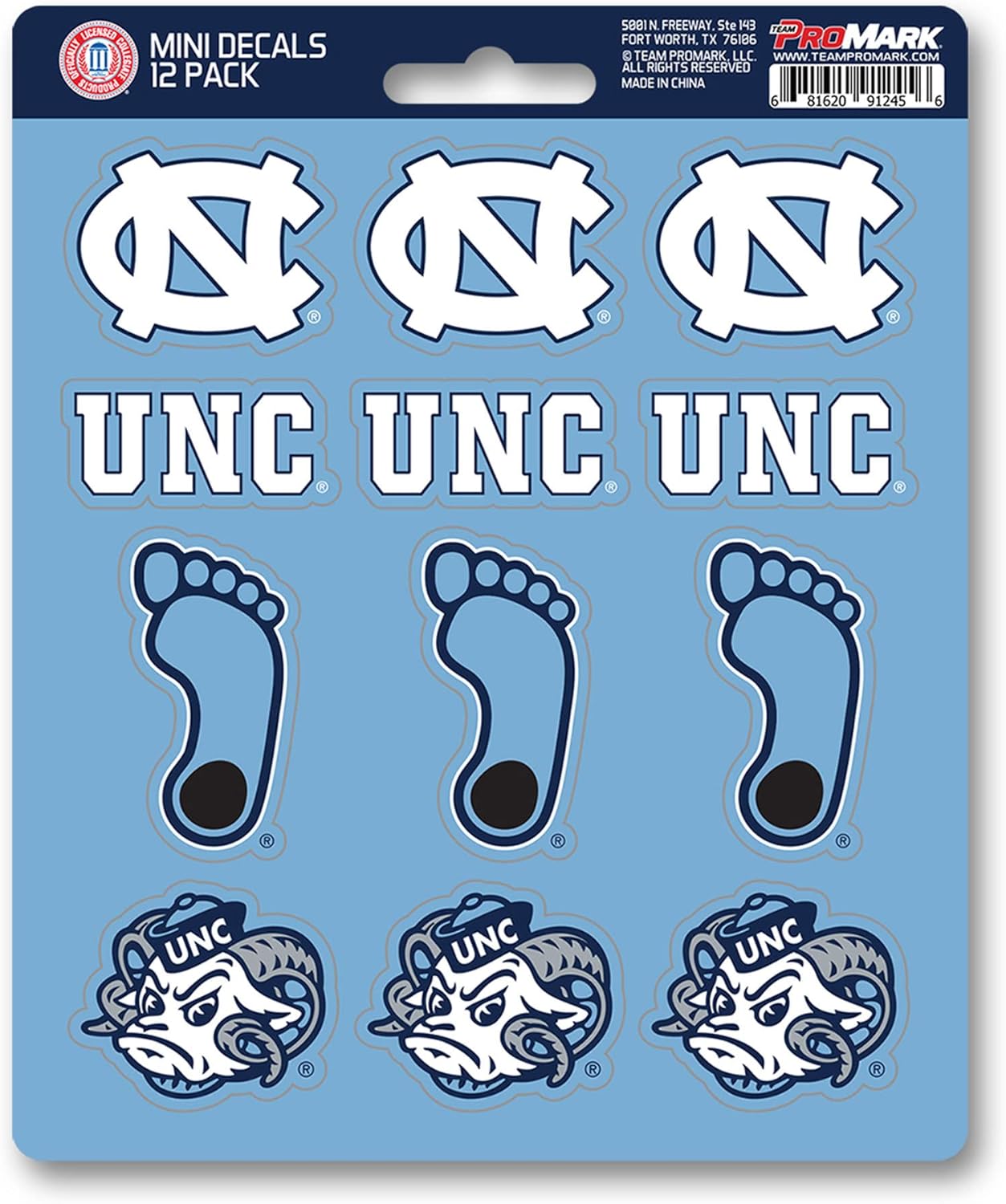 FANMATS NCAA Unisex-Teen Decal Set Mini 12 Pack
