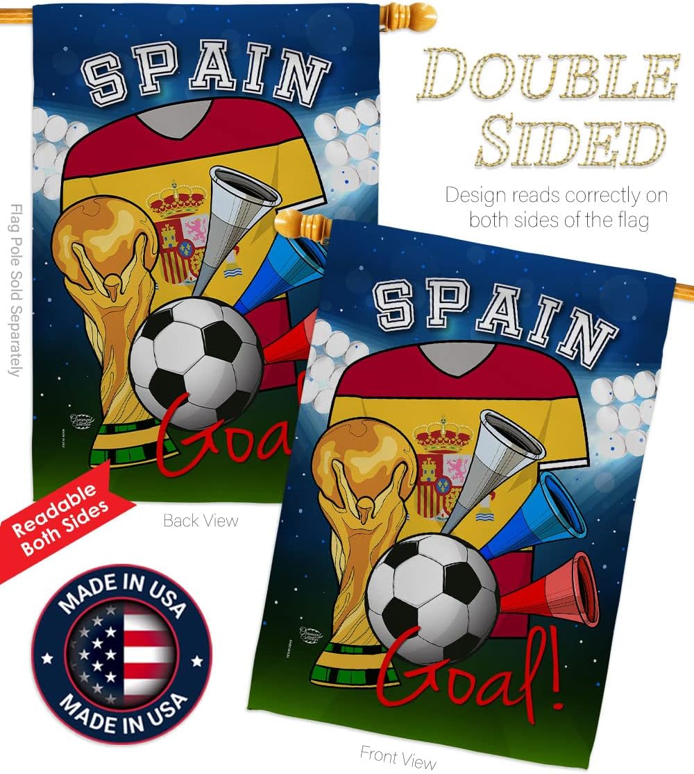 World Cup Spain Flags Spanish Banner Room Wall Art Flag Poles For Outside House Patio Porch Lawn Garden Stand Tapestry Yard Signs FIFA Gifts Sports Fan Trophy Soccer Game Football Made In USA