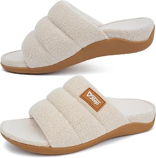 V.Step Women Plantar Fasciitis Orthotic Slippers Arch Support Open Toe Home