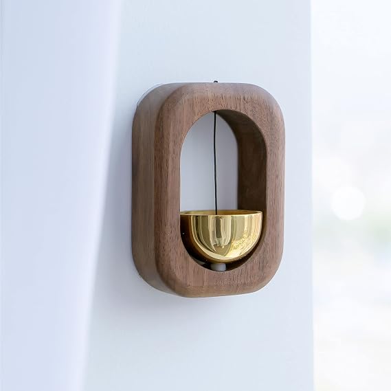 Magnetic Shopkeepers Bell Wood Doorbell Chime for Refrigerator, Room, Porch, Garden, Backyard, Restaurant,Door Chimes When Door Opens Housewarming Gift(Walnut)