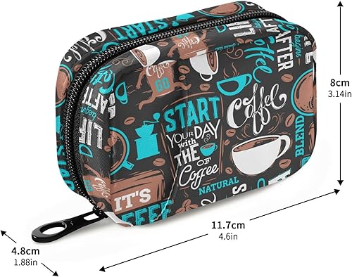 Miniatura 3 de Naanle Pastillero divertido para píldoras de café de 7 días, bolsa organizadora de píldoras de viaje con cremallera, funda semanal portátil, tamaño