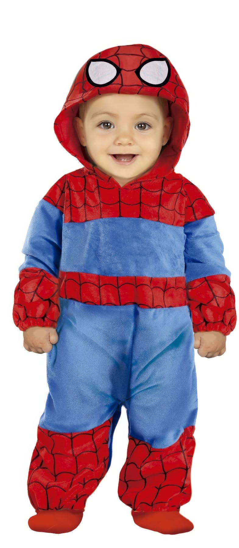 FIESTAS GUIRCA | Costume Baby Hero - Cappuccio e Tuta per Bebè e Bambini Piccoli - Costumi da Supereroi e Villain per Feste, Halloween e Carnevale - Blu e Rosso