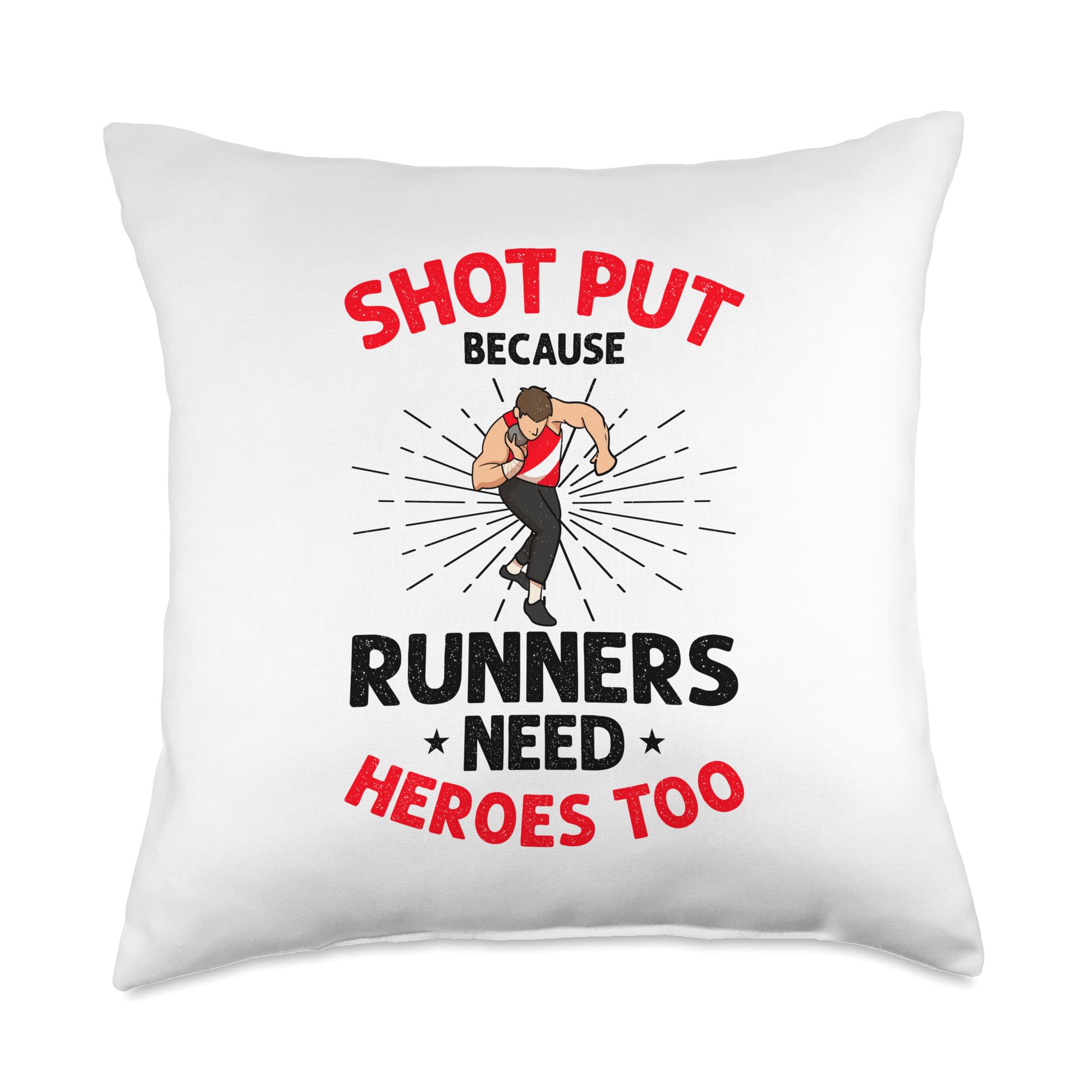 Shot Put Gifts For Athletes Track and Field Shot Put Throw Pillow 18x18 Multicolor
