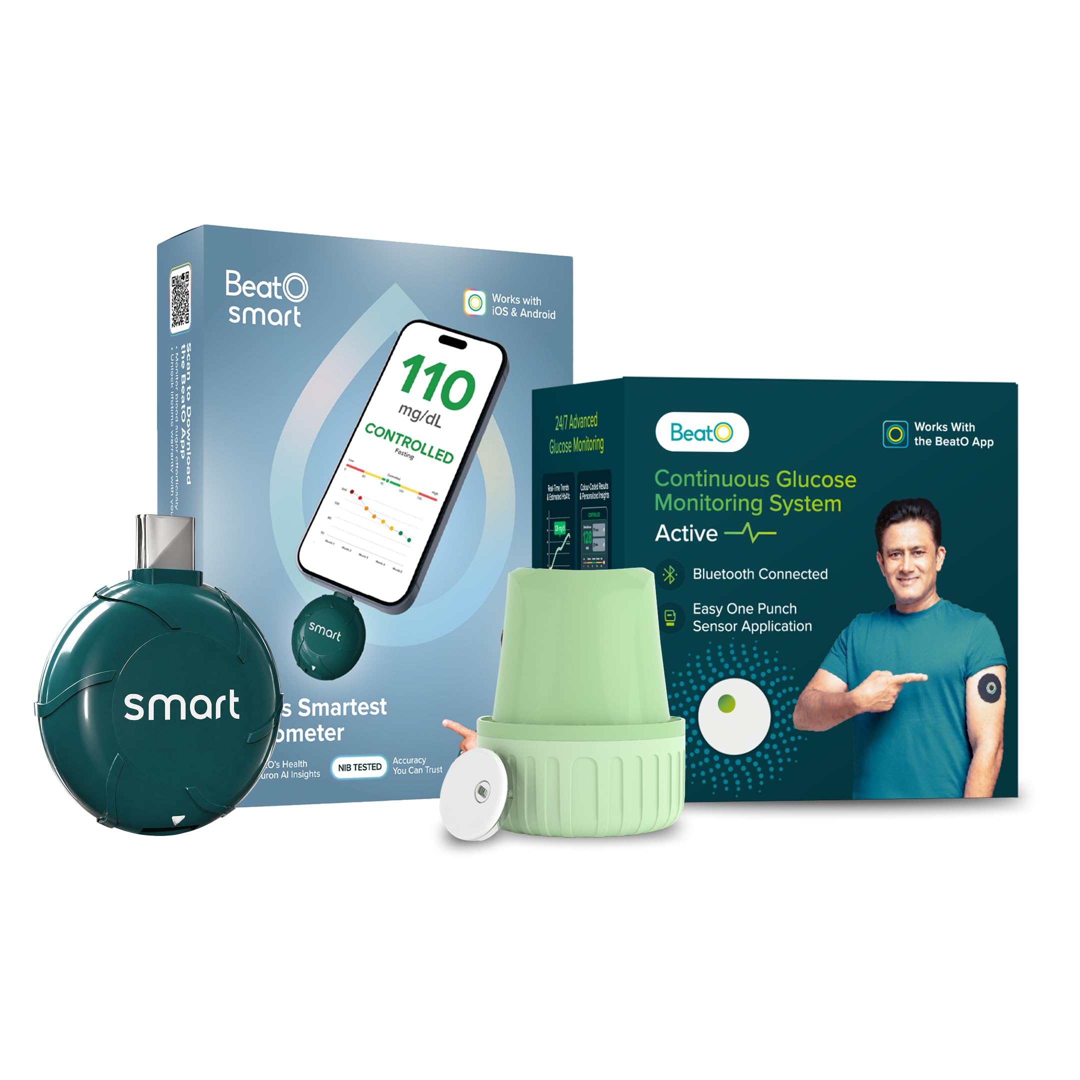 BeatO CGM + BeatO Smart Glucometer Combo | FREE 25 Test Strips & 25 Lancets | USB-C Connectivity | Compatible with iOS & Android-picture-14