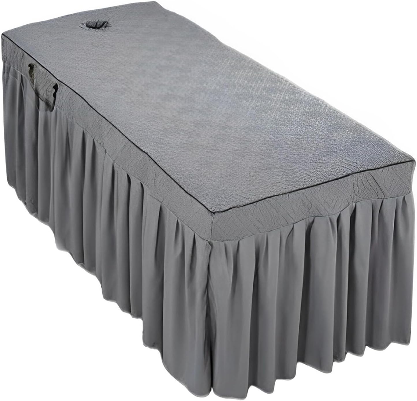 Massage Table Skirt with Hole,Quilted Pattern Massage Table Cover,Thickened Massage Linens, Massage Fitted Sheet, Massage Face Rest Cover with Hole, Sutiable for Beauty 75"x31.5" (Grey)