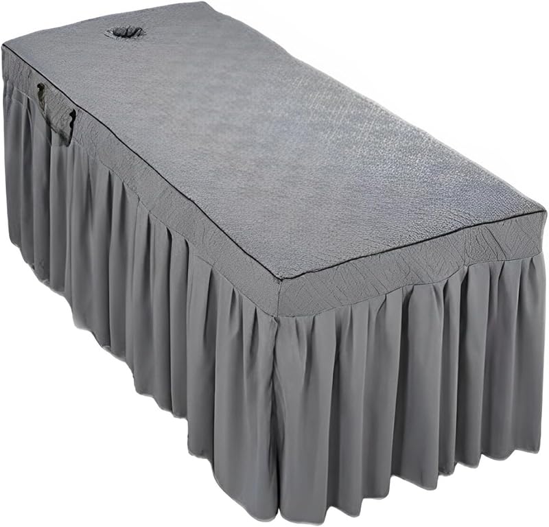 Capa acolchoada para mesa de massagem com abertura, cinza, 75 x 31,5 pol. — 1 unidade