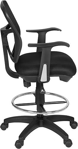 Miniatura 4 de Regency Harrison - Taburete giratorio ajustable de altura de barra giratoria con respaldo de malla, silla de oficina alta ergonómica con soporte