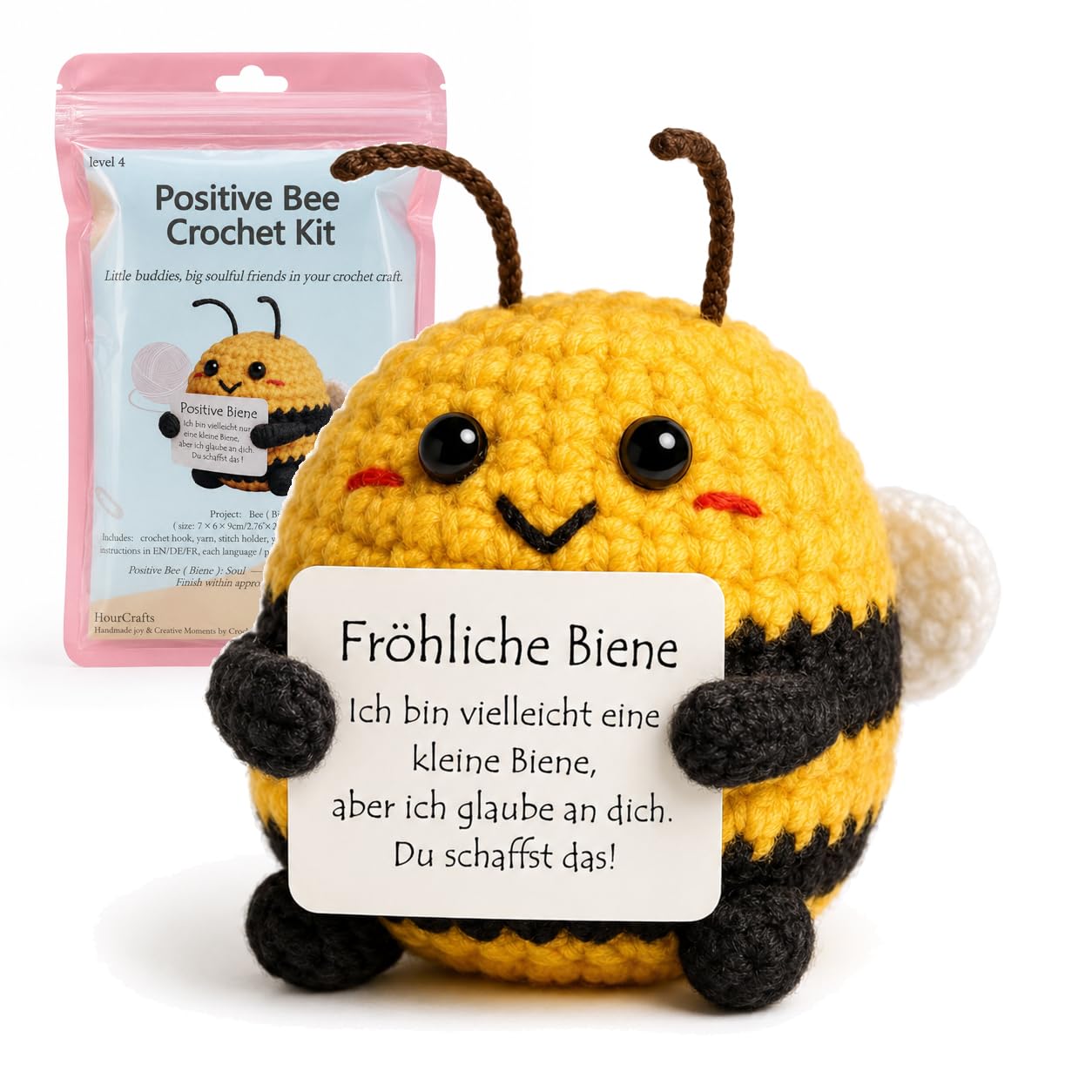 Knuffis Colourful Diy Crochet Set, Knitting Set, Yarn Accessories For Children And Adults, Chopping (Bee)
