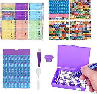 Maciun Almacenamiento de arte con diamantes de imitación, bandejas y soporte, organizadores para herramientas de gemas, accesorios, manualidades, adultos, mujeres, niños, niñas, jóvenes y adolescentes