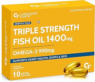 Carbamide Forte Triple Strength Omega 3 Fish Oil Capsules 1400mg | Omega 3 Supplement | Omega3 Fatty Acid Supplement To Su Price In India