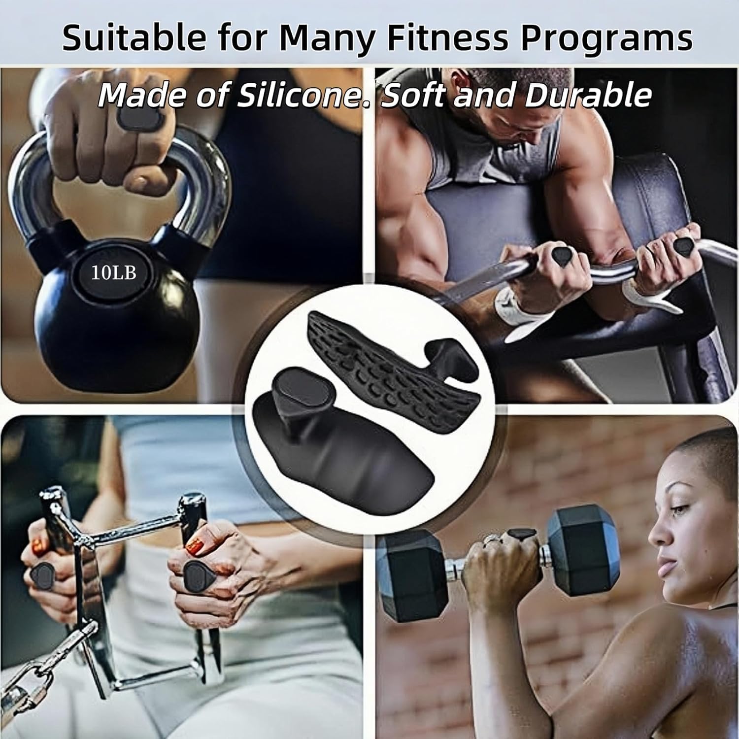 Qivela Anti-Slip Workout Grips, Ergonomic Workout Gloves, Weight Lifting Grips, for Men and Women, Silicone Gym Grips Pads, Soft, Palm Protection, Suitable for Various Fitness Training 3