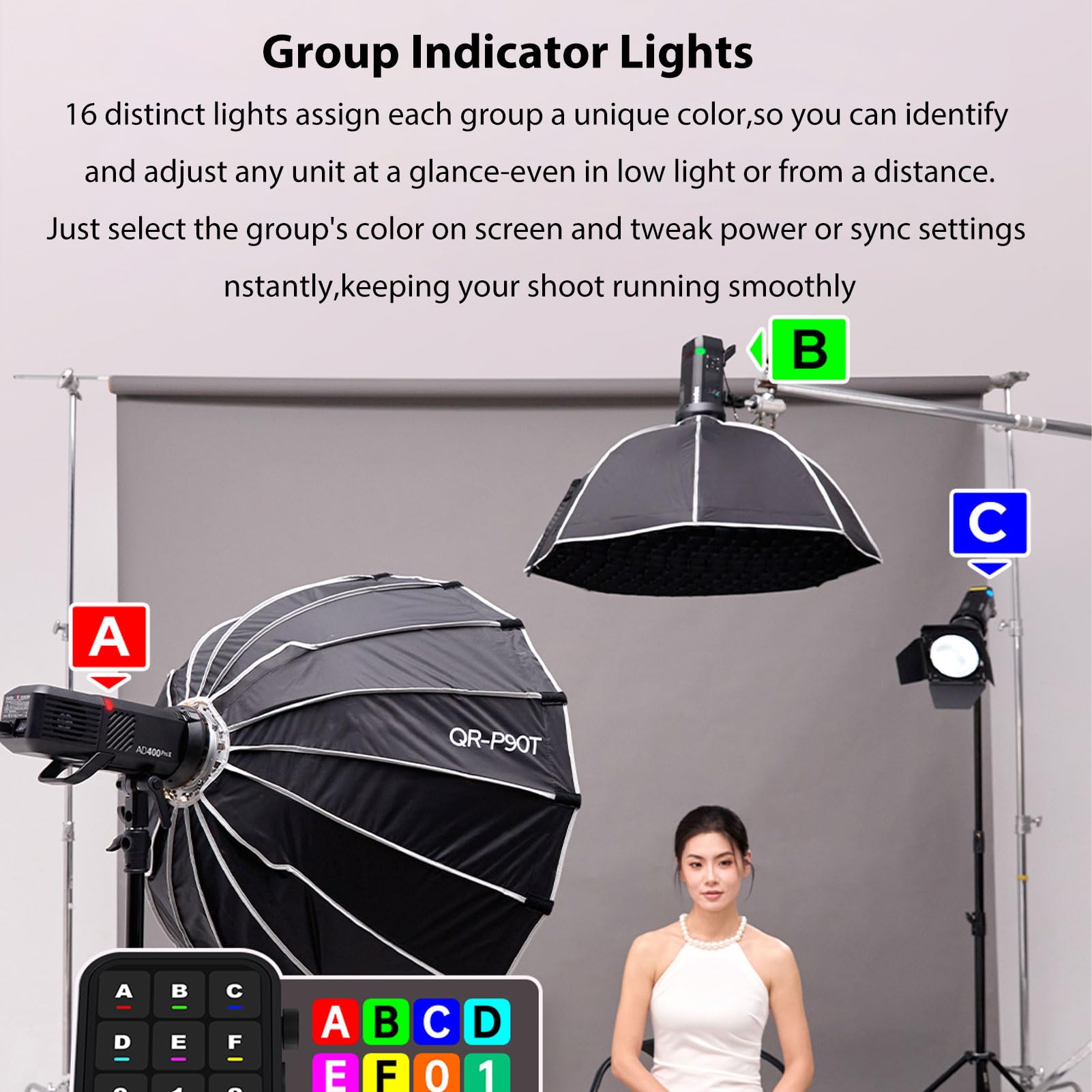 Godox AD400ProII - Testine flash, 400 W, TTL, Speedlite wireless, 1/8000s HSS, tempo di ricarica 0.01-1s con luce di regolazione Bi-Color Godox Mount e adattatore esterno Bowens Mount