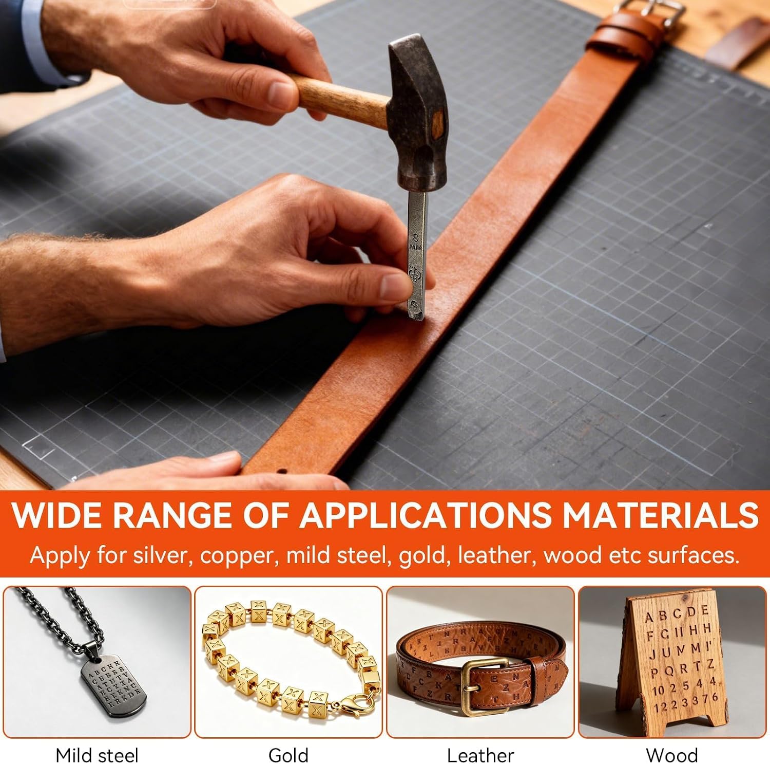 36PCS Metal Stamping Kit Letters and Numbers, 3mm 1/8" a-z 0-9 "&" Steel Metal Number and Letter Alphabet Stamping Punch Tool Set Kit for Imprinting On Metal Jewelry Wood Leather (36)