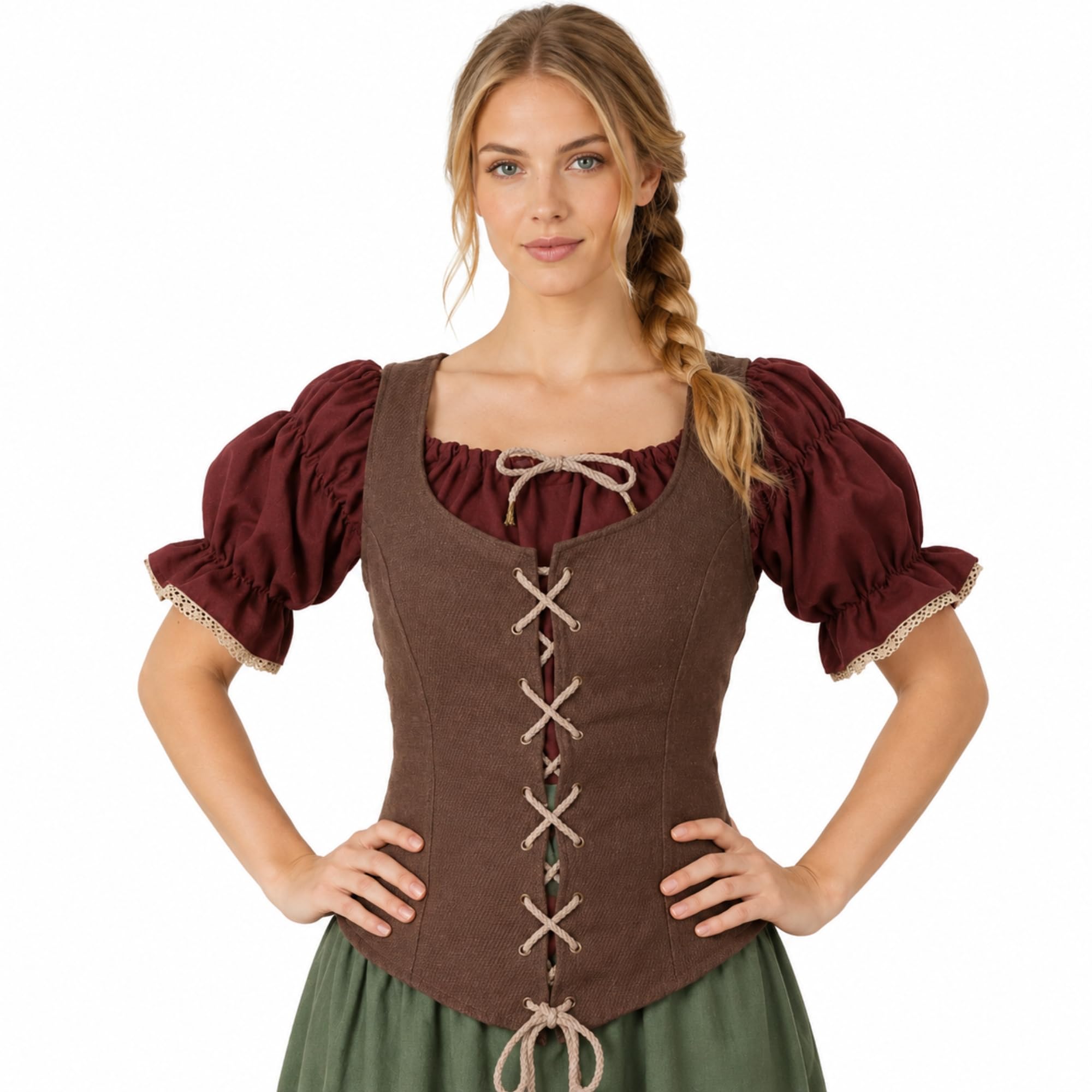 RAWBLADE Emma Medieval Corset for Women, Renaissance Lace-Up Bodice, Fantasy Costume Corset for LARP, Ren Faire, Cosplay, Historical Reenactment, Made in Europe