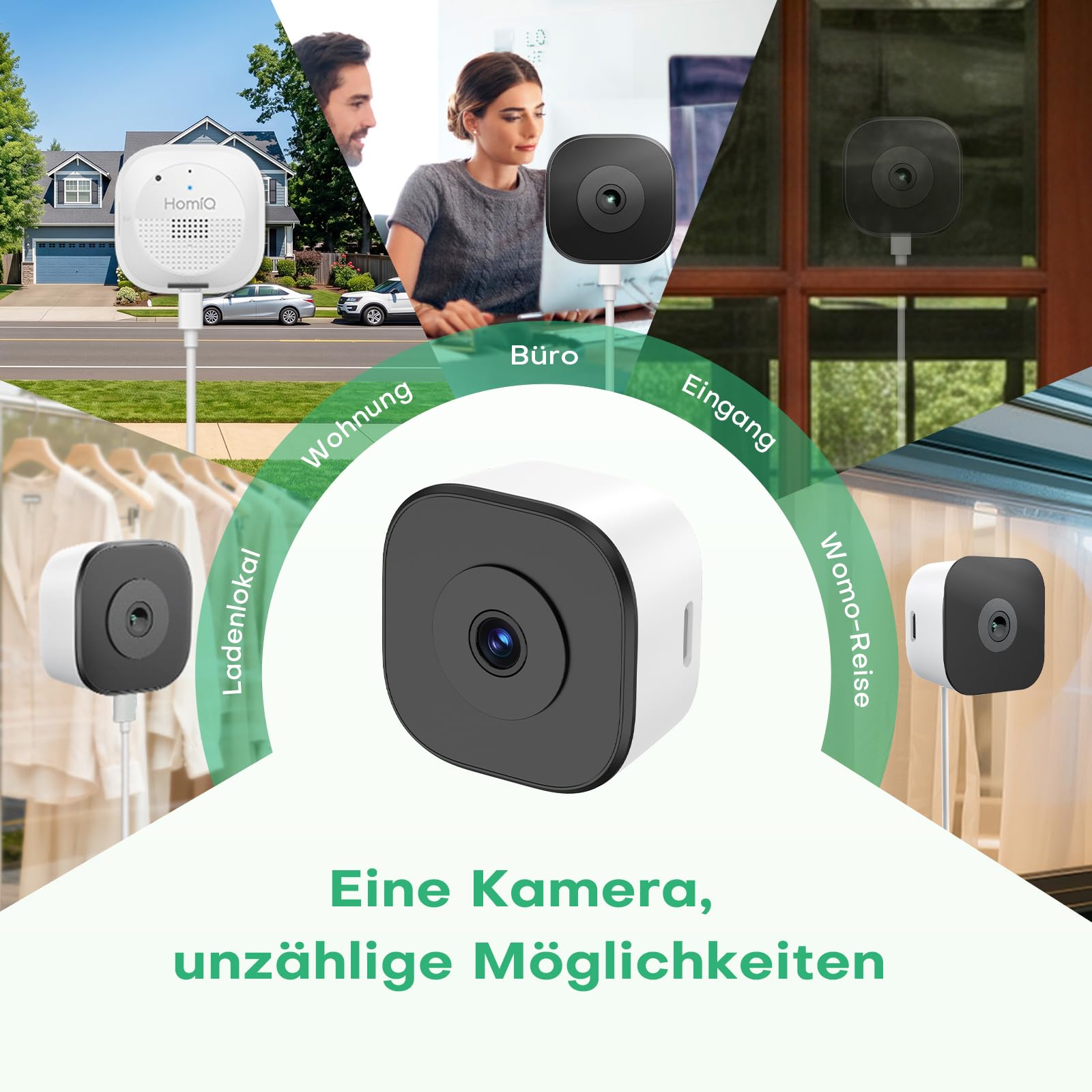 5MP 3K Fensterkamera Innen mit Farb-Nachtsicht, Ohne Bohren, 2,4&5GHz WLAN，Innenkamera, Blendschutz & Antireflex, 24/7 Aufnahme, Bewegungserkennung & App-Steuerung, Personen/Mietwohnungen