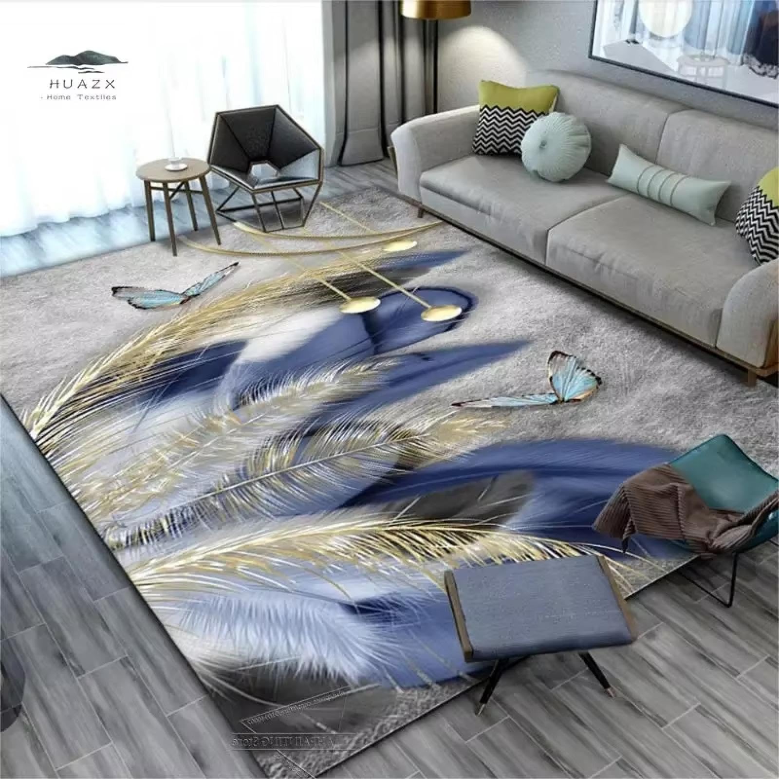 Tapis nordique moderne imprimé papillons 80x120cm pour salon