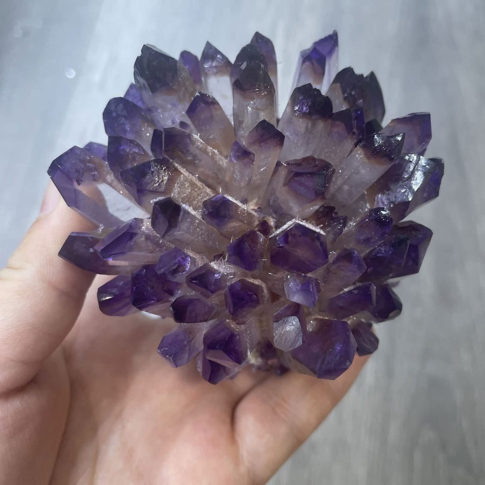 Racimo de Cuarzo de Cristal de Amatista Natural, geoda de Cuarzo en Bruto, Piedra de espécimen Druzy for decoración del hogar, Regalo de 0,7-0,9 Libras decoración hogareña(Size:0.7-0.9lbs)